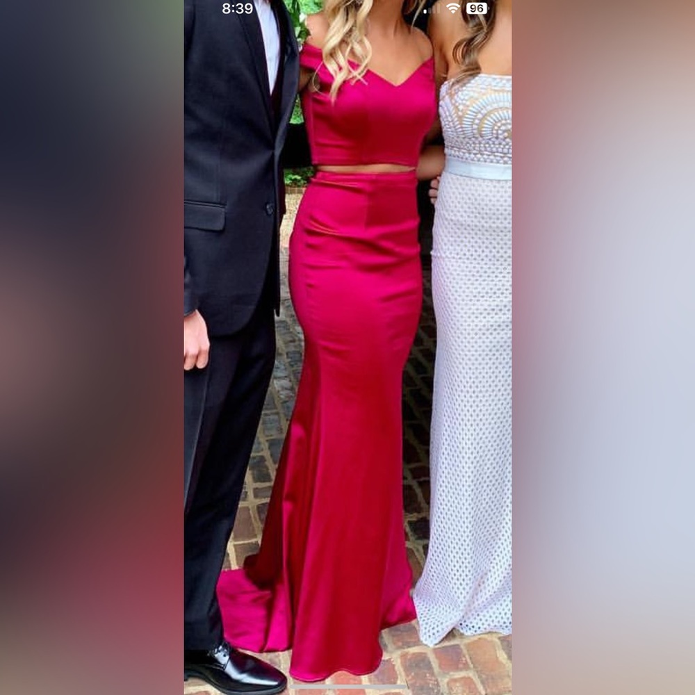 Sherri Hill Raspberry Two-Piece Dress